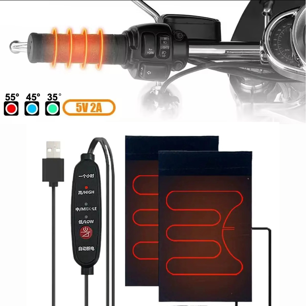 Handlebar Grip Heated - Pegangan Sepeda Motor Berpemanas USB 12V