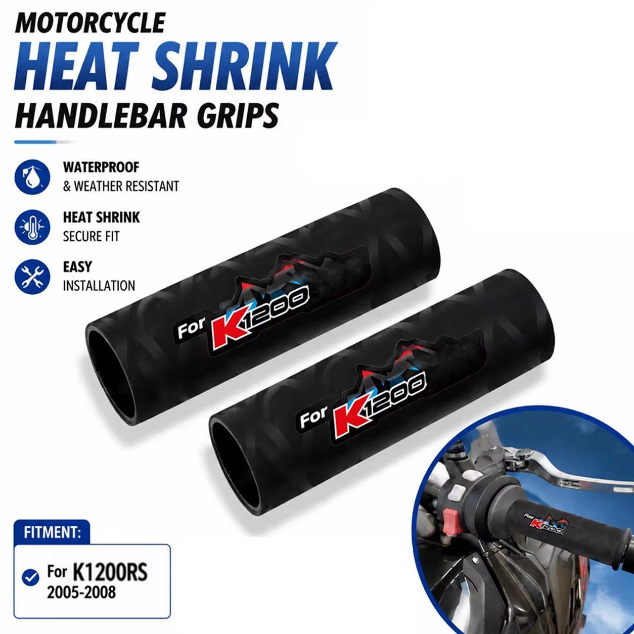 Handlebar Grip Heated - Penutup Setang Karet Anti-selip Pegangan Dapat