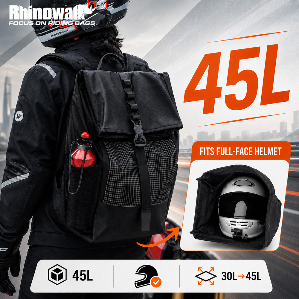 Motorcycle Gear Backpack - Tas Ransel Helm Motor Rhinowalk 45l